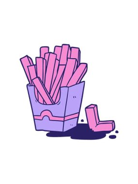 Abur cubur kızartmalarının hareketli animasyonu