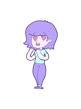 Aşık çizgi film karakterinin titreyen hareketli animasyonu