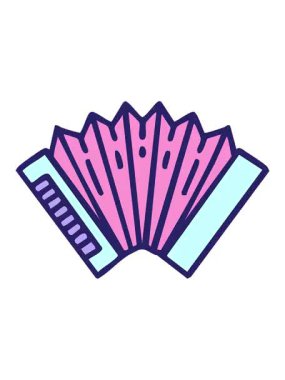 Geleneksel bir akordeon Brezilya enstrümanı çiziminin pixelize etkisi