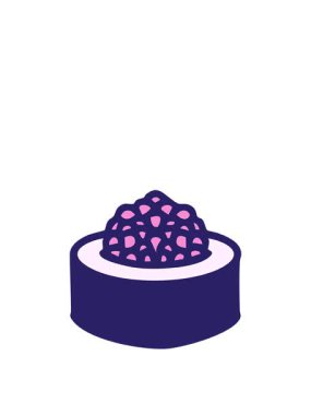 Pirinçli geleneksel Japon suşisinin zıplama hareketli animasyonu.