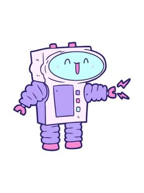 Çizgi film robot çiziminin efekt canlandırmasını görüntüle