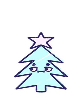 Noel Ağacı Tebeşir Çiziminin hareketli animasyonu