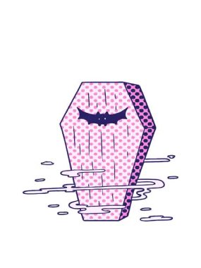 Çizgi filmdeki korkunç tabutun hareketli animasyonu