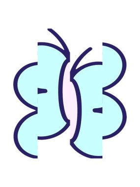 Basit resimli kelebeğin bölünmüş hareket animasyonu