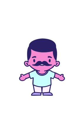 Kolları açık mutlu Hintli bir adamın animasyonunu genişletiyorum.