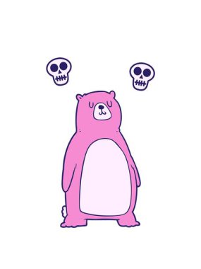 Karikatür kutup ayısının kafatası animasyonu