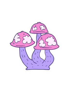 Çizgi film mantarlarının dönen hareket animasyonu