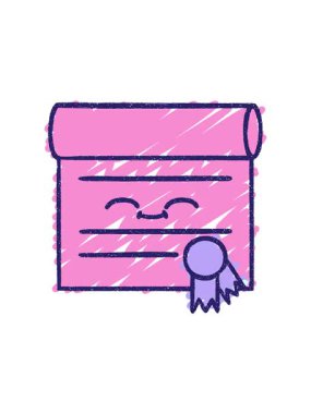 Sertifika Tebeşir Çiziminin resimlerinin döndürme hareketi canlandırması