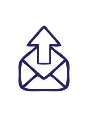 Bir e-posta işaretinin çizgi film çiziminin hareketli animasyonu