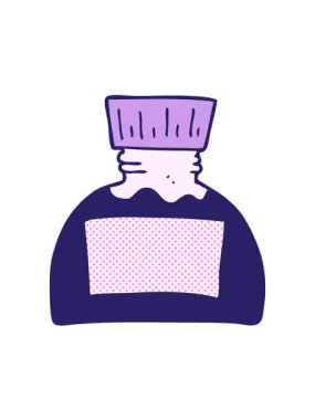 El yazması çizilmiş karikatür mürekkep kabının titreyen hareketi