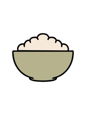 Basit bir kasede sıcak pirincin hareketli animasyonu