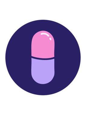 Bir hapın ikonik dövme imajının basınçlı canlandırması