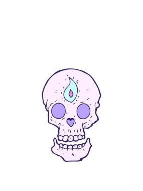 Karikatür mistik kafatasının animasyonunu genişletiyor