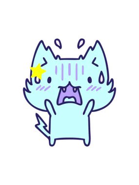 Parıldayan yıldızlar, korkan şirin bir cadılar bayramı kedisinin çizgi filmini canlandırıyor.