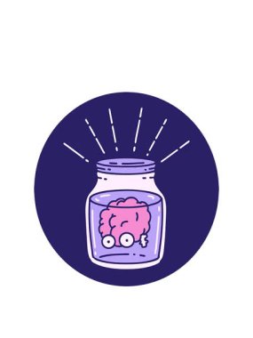 Kavanozda dövme stili bir beynin animasyonunu büyütüyor