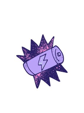 Çizgi filmin yanıp sönen radyal çizgileri tamamen şarj edilmiş bataryanın animasyonu