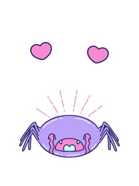 Geleneksel dövme stili ağlayan örümceğin canlandırmasının dönen kalpleri.