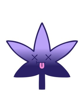 Marihuana yaprağının gölgeli çizgi filminin animasyonunu bob ve duraklat