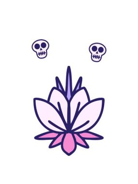 bir nilüfer çiçeğinin kafatası animasyonu