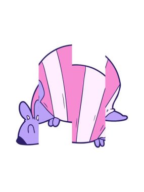 Çizgi film armadillosunun bölünen hareketi