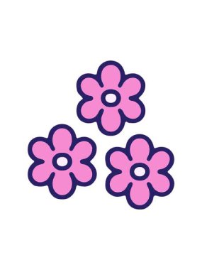 Bir çiçeğin çizgi film elementinin hareketli canlandırması