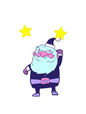 dönen yıldızlar çizgi film Noel Baba 'nın havayı yumruklayan animasyonu