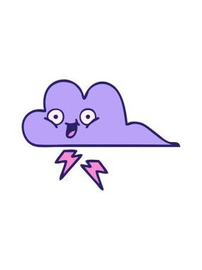 Bir fırtına bulutunun karikatür çiziminin dikkat çekici animasyonu