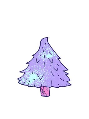 Bir karikatür Noel ağacının hareketli animasyonu