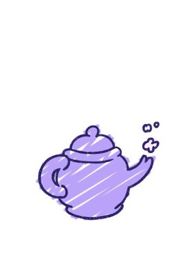 Teapot Tebeşir Çizim Tasarımı 'nın zıplama hareketi animasyonu