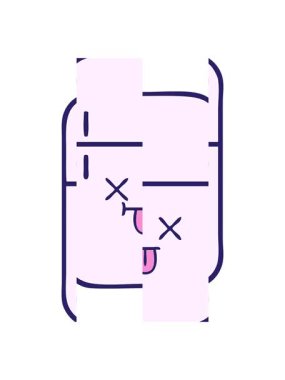 Buzdolabının tatlı çizgi filminin bölünmüş hareket animasyonu