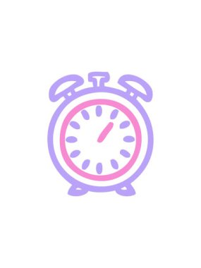 Çalar saat simgesini çizen çizgi çizgi çizgi çizgi filmin canlandırmasını salla ve duraklat