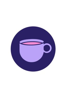 Bir fincan kahvenin ikonik dövme çiziminin yatay titreşimli animasyonu