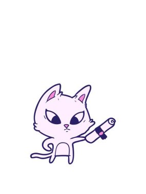 Kafası karışmış kedinin animasyonunu büyütüyorum.