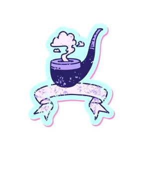 Uyanın ve dumanı tüten bir pipoyla eskimiş eski çıkartmaları yüzdürün.