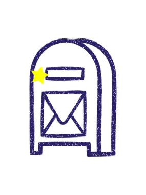 Parıldayan yıldızlar Posta Kutusu Kömür Çiziminin canlandırmasını etkiler