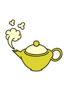 Japon çaydanlığının buharlaşan sıcak çaydanlığının renk değişimi