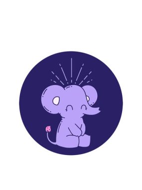 Dövme stili şirin bir filin hareketli radyal çizgileri.