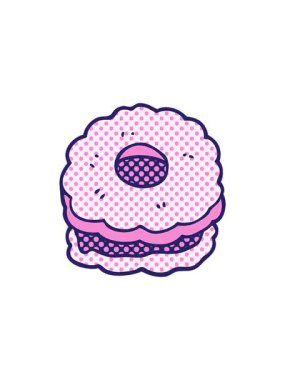 Dikkat çekici çizgi film karikatür, pijama, bisküvi.