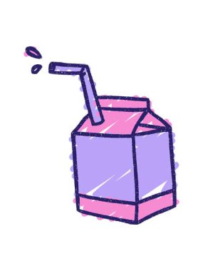 Süt Karton Tebeşir Çiziminin basınçlı canlandırması