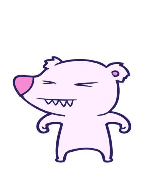 neon karikatür kutup ayısının hareketli animasyonu