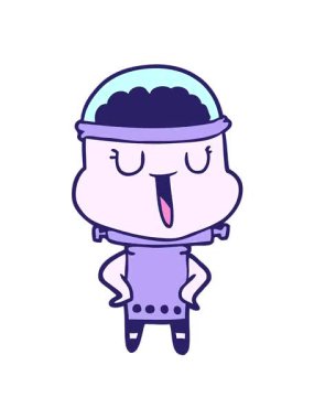 Mutlu çizgi film robotunun titreşimli hareketi