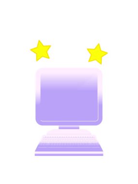 dönen yıldızlar düz renkli bir bilgisayarın canlandırmasının canlandırması