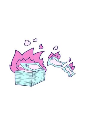 Yanan para çizgi filminin hareketli animasyonu