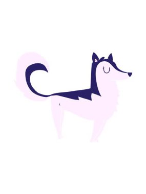 Düz renk çizgi film Husky 'nin ışık efekti animasyonu