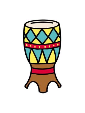 Geleneksel Brezilya surdo karnaval davulunun hareketli animasyonu