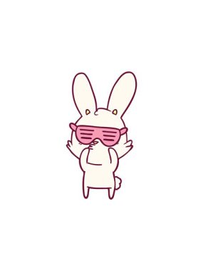 Parlak renkli meraklı tavşan çizgi filminin satış animasyonu