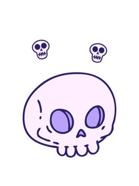 Korkunç bir cadılar bayramı kafatası çizgi filminin dönen kafatası animasyonu