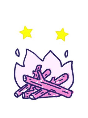 dönen yıldızlar Kamp Ateş Tebeşir Çizimi animasyonu