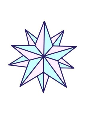 vibrating motion animation of tattoo in traditional style of a star illustration