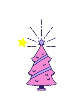 Parlayan yıldızlar, geleneksel dövme stili Noel ağacının yıldızlı animasyonunu etkiler.